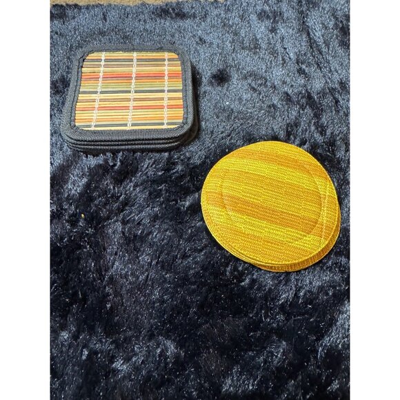 Vintage 70"s  Coasters 2 Bundles Of Coasters Bar Bamboo Sticks Set Golden Set - Picture 1 of 6
